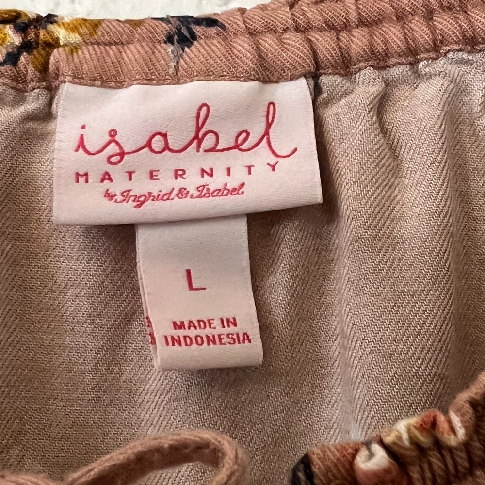 Isabel Maternity by Ingrid & Isabel Women's Top Tunic Size L 3/4 Sleeve Floral - Picture 4 of 7